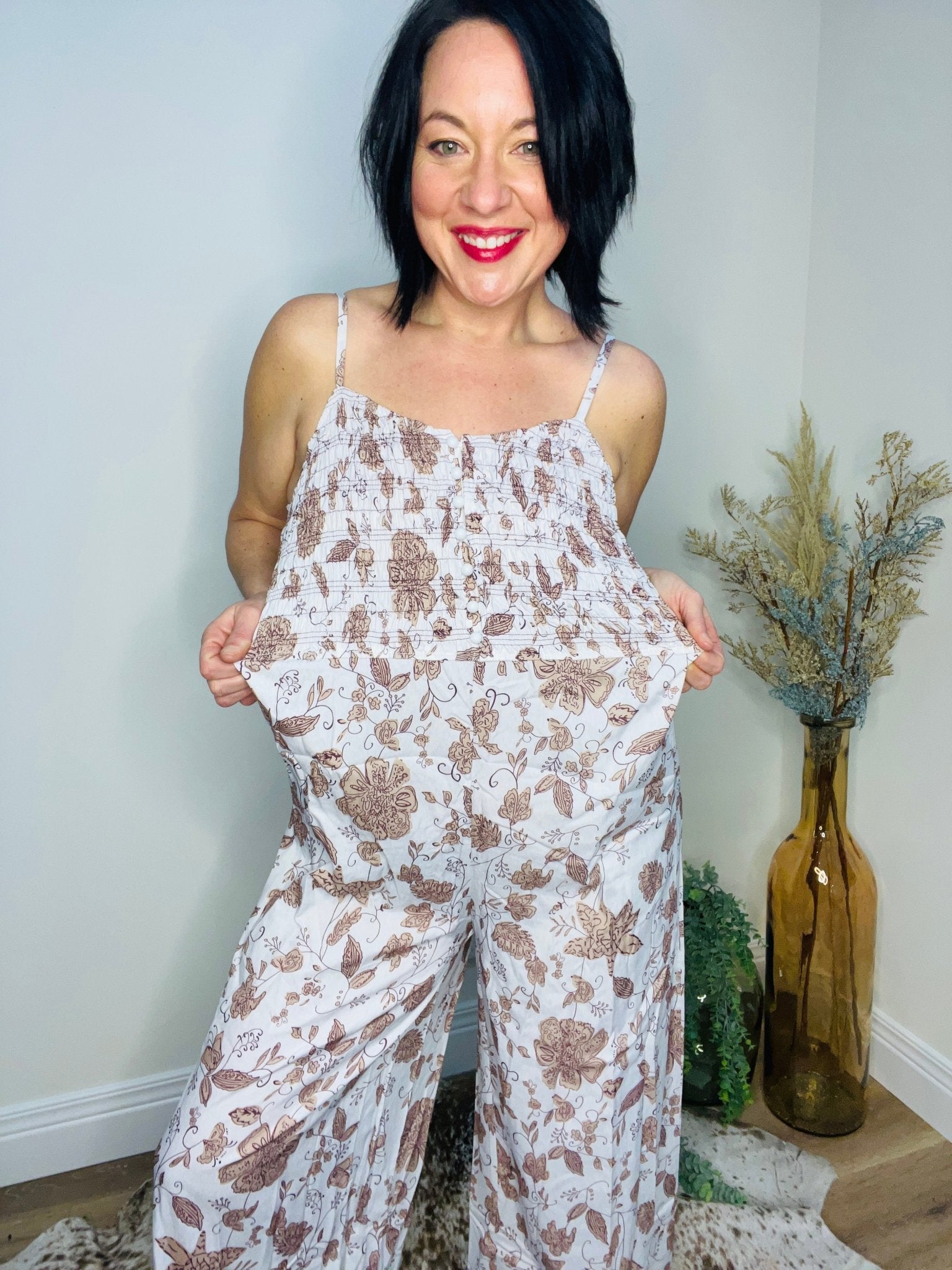 Halsey Boho Floral Jumpsuit - Roaming Gypsy Boutique