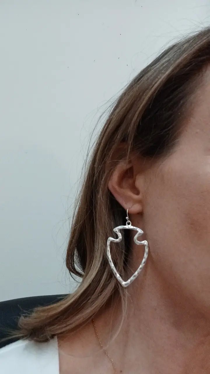 Hammered Arrowhead Earrings - Roaming Gypsy Boutique