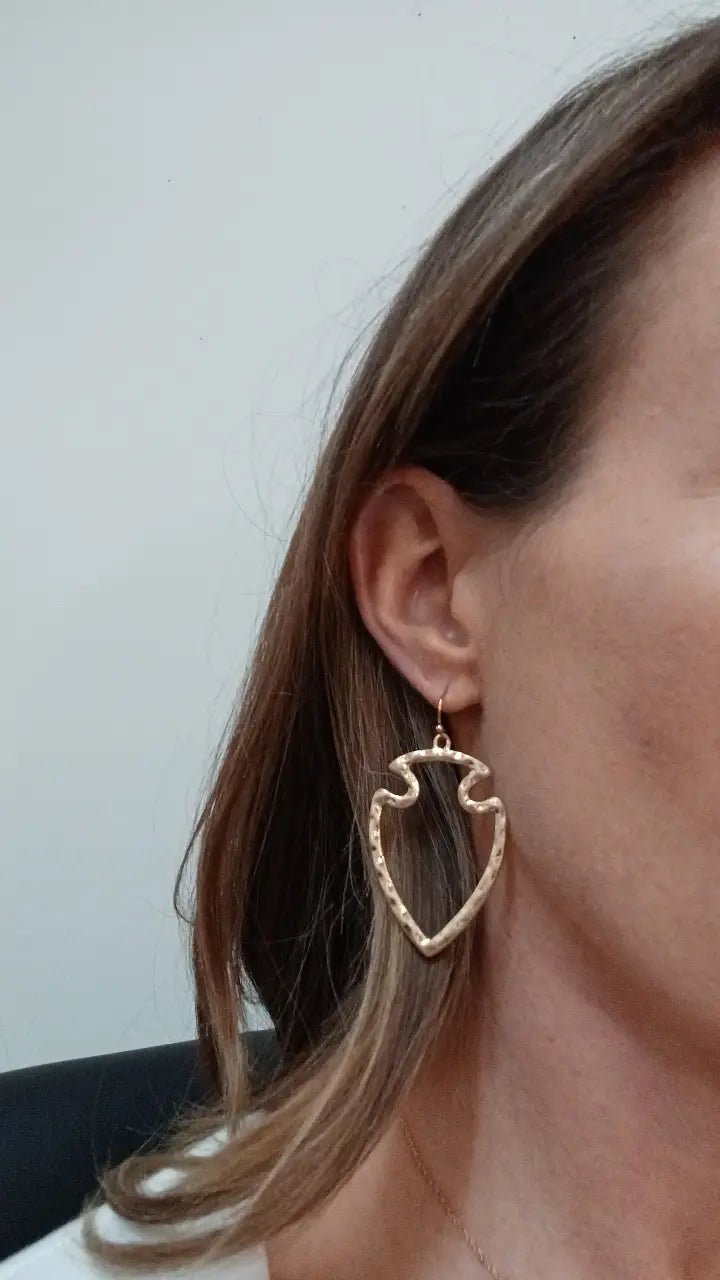 Hammered Arrowhead Earrings - Roaming Gypsy Boutique