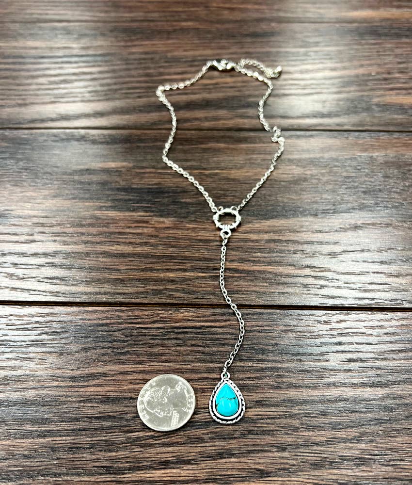 Harmony Turq Droplet Necklace - Roaming Gypsy Boutique