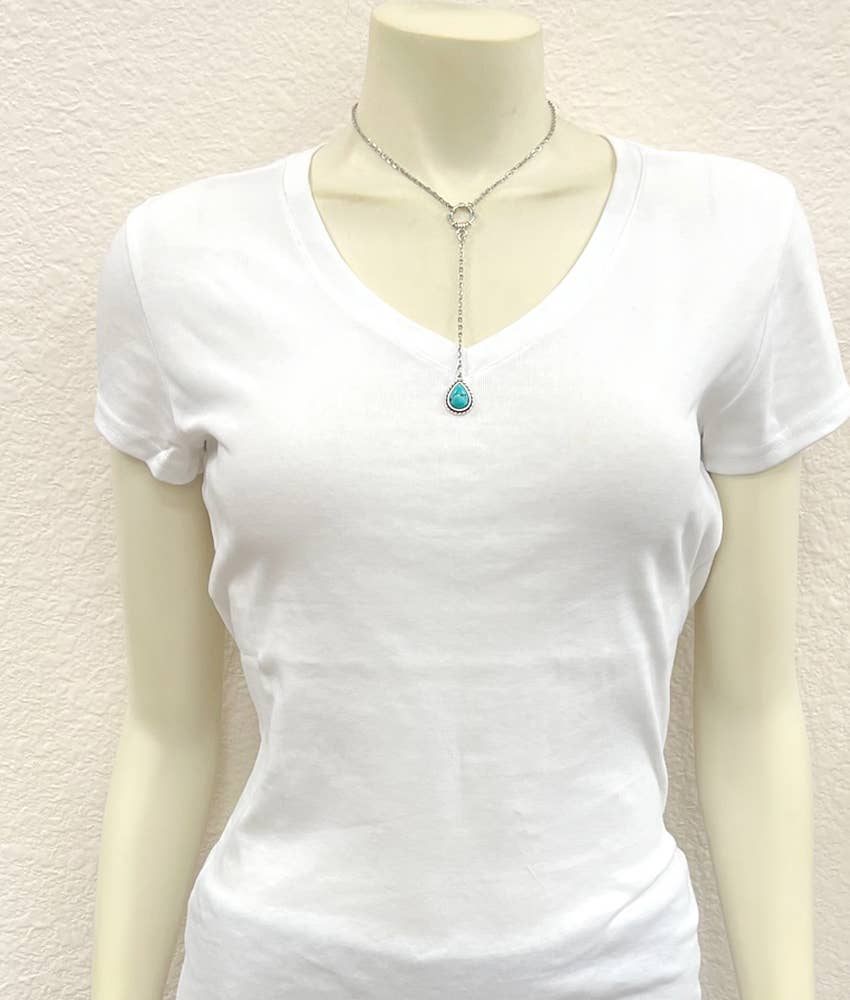 Harmony Turq Droplet Necklace - Roaming Gypsy Boutique