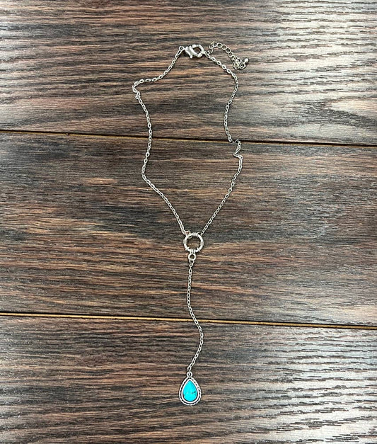 Harmony Turq Droplet Necklace - Roaming Gypsy Boutique