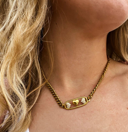 Heart To Heart Chain Necklace - Roaming Gypsy Boutique