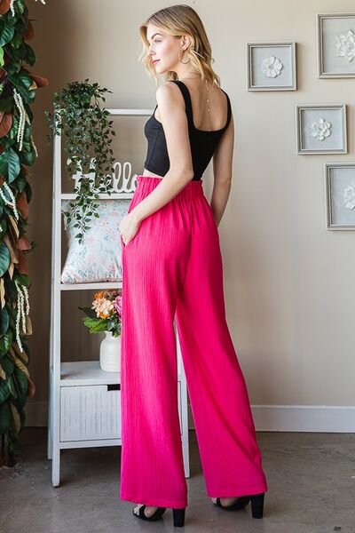 Heimish Full Size Front Tie Pants with Paperbag Waistband Plus Size - Roaming Gypsy Boutique