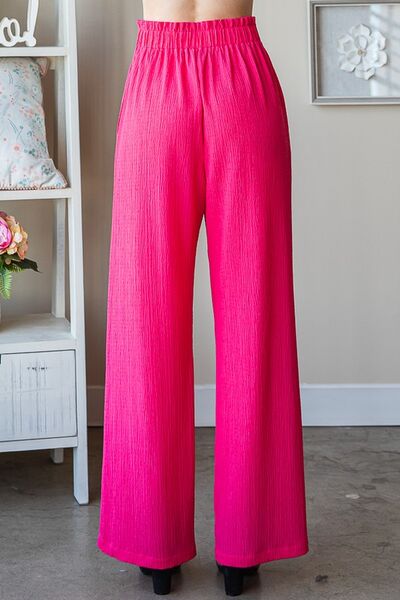 Heimish Full Size Front Tie Pants with Paperbag Waistband Plus Size - Roaming Gypsy Boutique