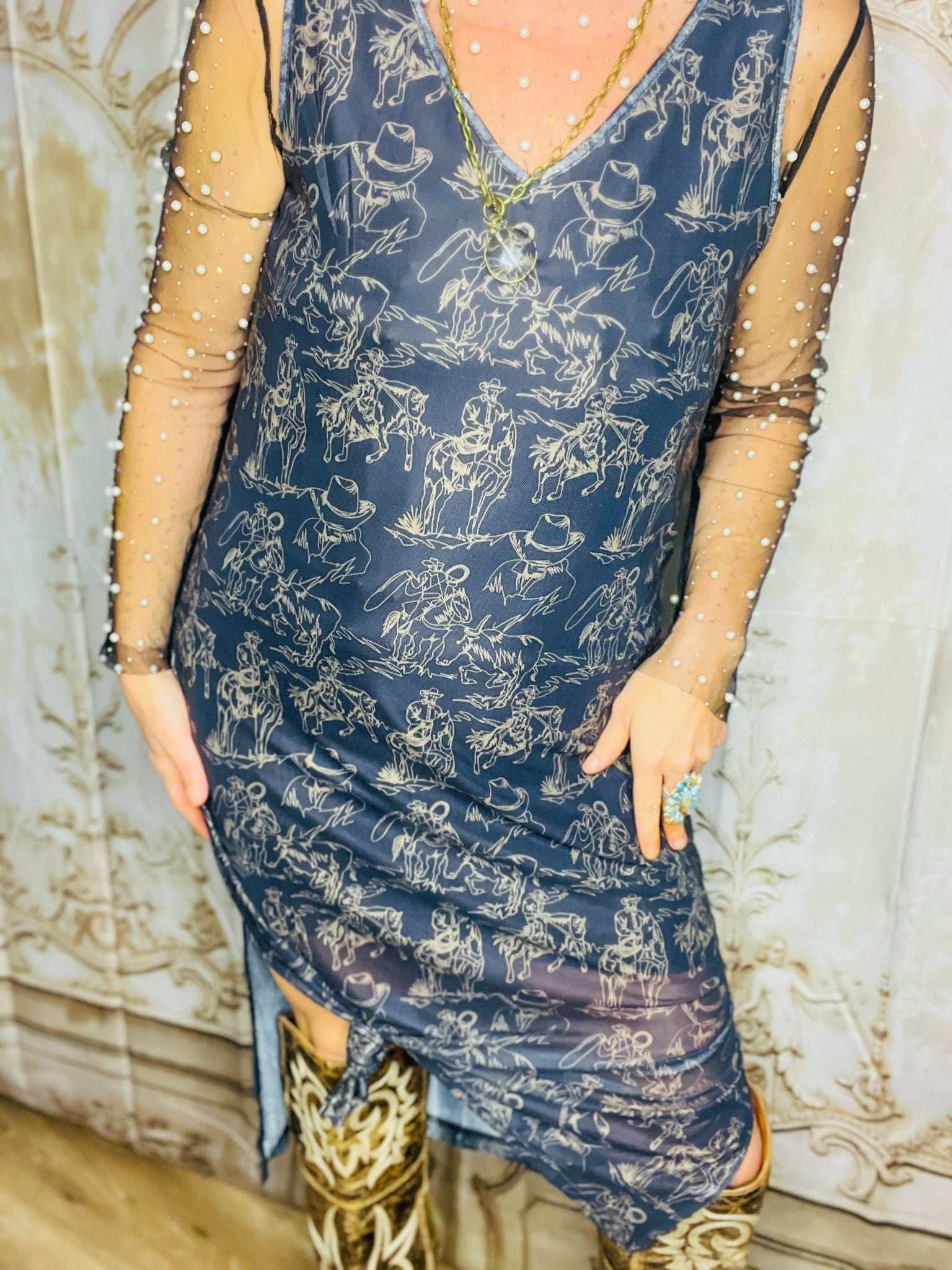 Holy Western Mesh Dress - Roaming Gypsy Boutique