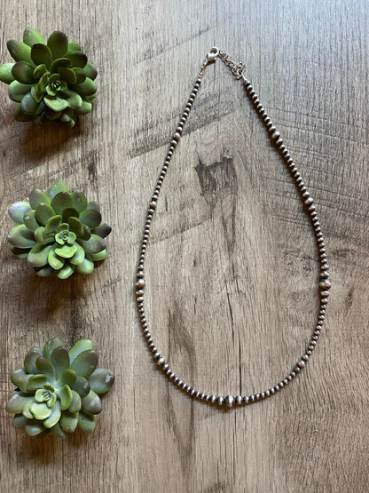 4mm Sterling Silver Graduated Pearl Necklace – 22"