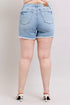 Judy Blue Full Size Tummy Control Raw Hem Denim Shorts Plus Size - Roaming Gypsy Boutique
