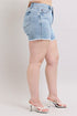 Judy Blue Full Size Tummy Control Raw Hem Denim Shorts Plus Size - Roaming Gypsy Boutique