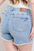 Judy Blue Full Size Tummy Control Raw Hem Denim Shorts Plus Size - Roaming Gypsy Boutique