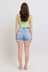 Judy Blue Full Size Tummy Control Raw Hem Denim Shorts Plus Size - Roaming Gypsy Boutique