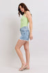 Judy Blue Full Size Tummy Control Raw Hem Denim Shorts Plus Size - Roaming Gypsy Boutique