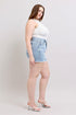 Judy Blue Full Size Tummy Control Raw Hem Denim Shorts Plus Size - Roaming Gypsy Boutique