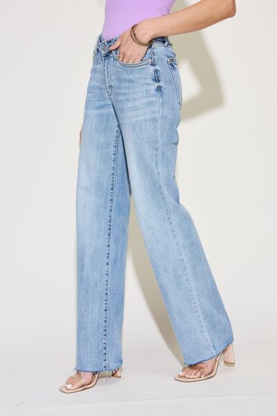 Judy Blue Full Size V Front Waistband Straight Jeans - Roaming Gypsy Boutique