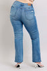 Judy Blue HW Tummy Control Vintage Wash Side Slit Slim Boot Jeans - Roaming Gypsy Boutique