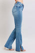 Judy Blue HW Tummy Control Vintage Wash Side Slit Slim Boot Jeans - Roaming Gypsy Boutique
