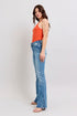 Judy Blue HW Tummy Control Vintage Wash Side Slit Slim Boot Jeans - Roaming Gypsy Boutique