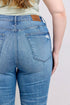 Judy Blue HW Tummy Control Vintage Wash Side Slit Slim Boot Jeans - Roaming Gypsy Boutique