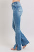 Judy Blue HW Tummy Control Vintage Wash Side Slit Slim Boot Jeans - Roaming Gypsy Boutique
