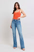 Judy Blue HW Tummy Control Vintage Wash Side Slit Slim Boot Jeans - Roaming Gypsy Boutique
