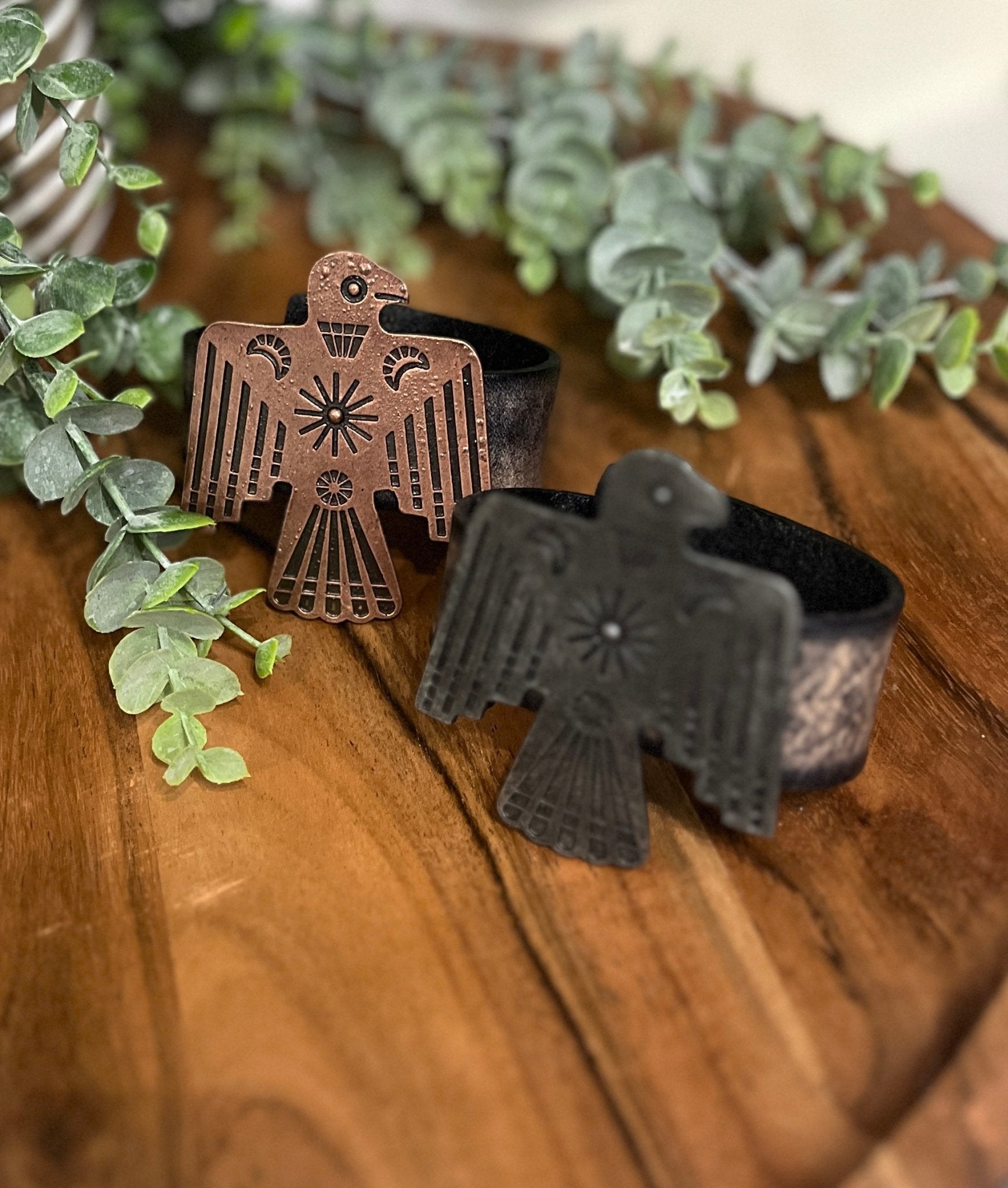 Leather Thunderbird Bracelet - Roaming Gypsy Boutique