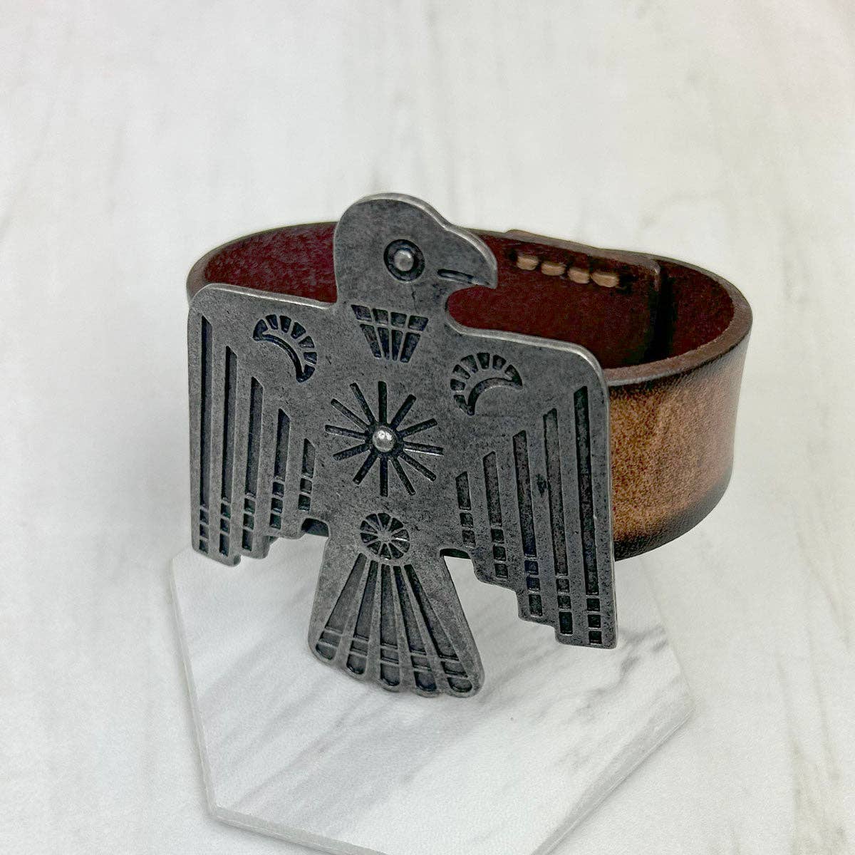 Leather Thunderbird Bracelet - Roaming Gypsy Boutique