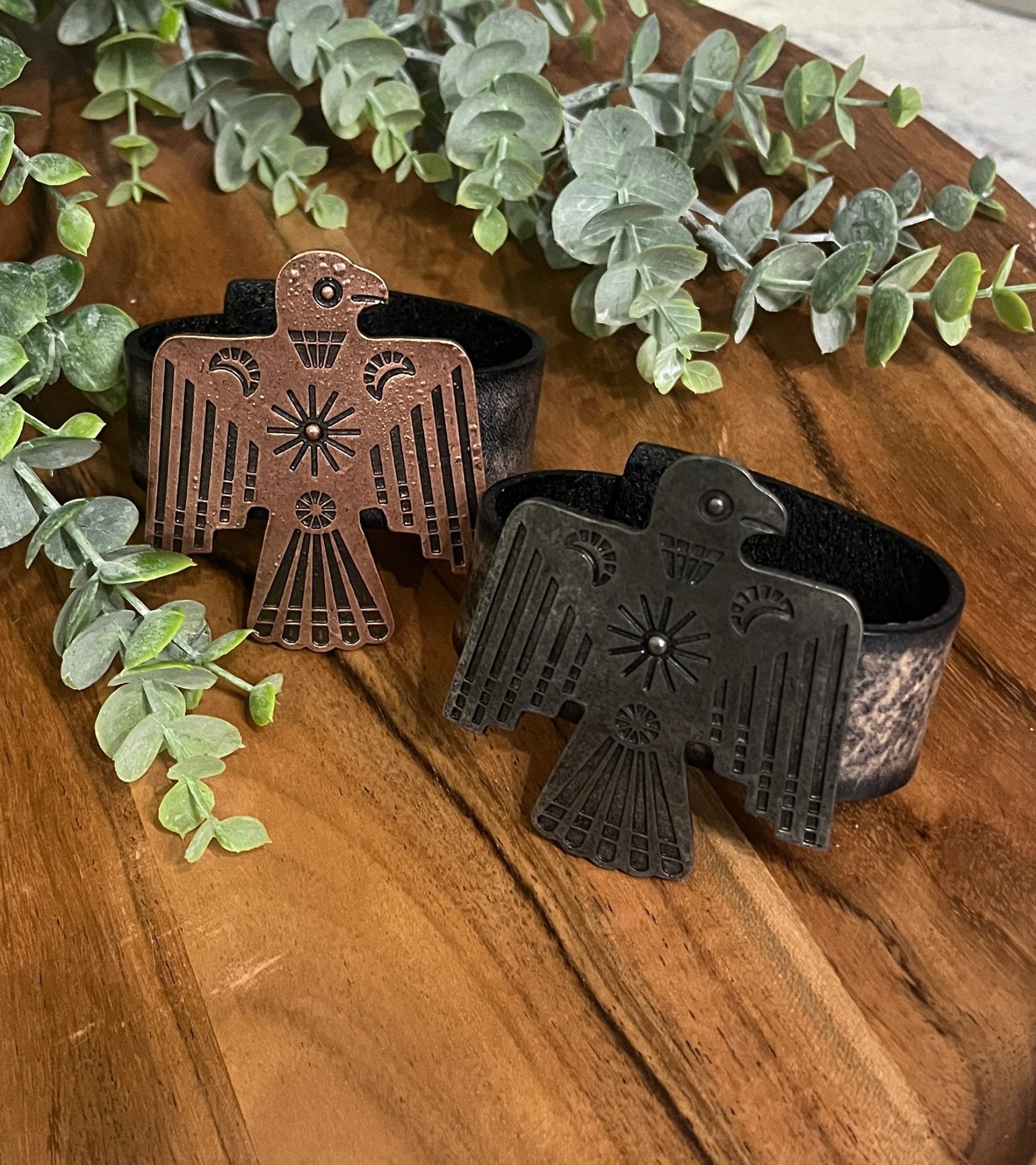 Leather Thunderbird Bracelet - Roaming Gypsy Boutique