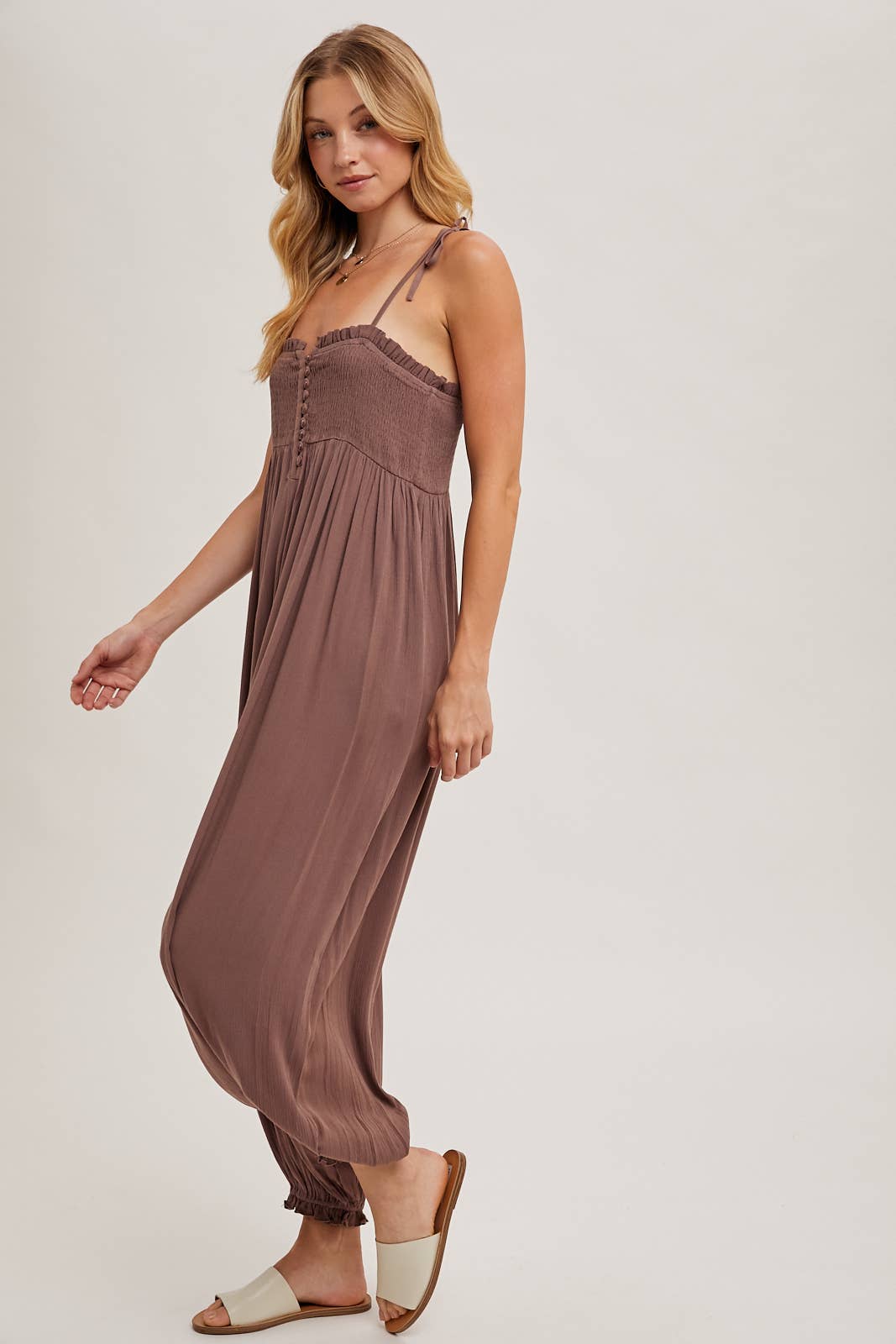 Linen Love Harem Jumpsuit - Roaming Gypsy Boutique