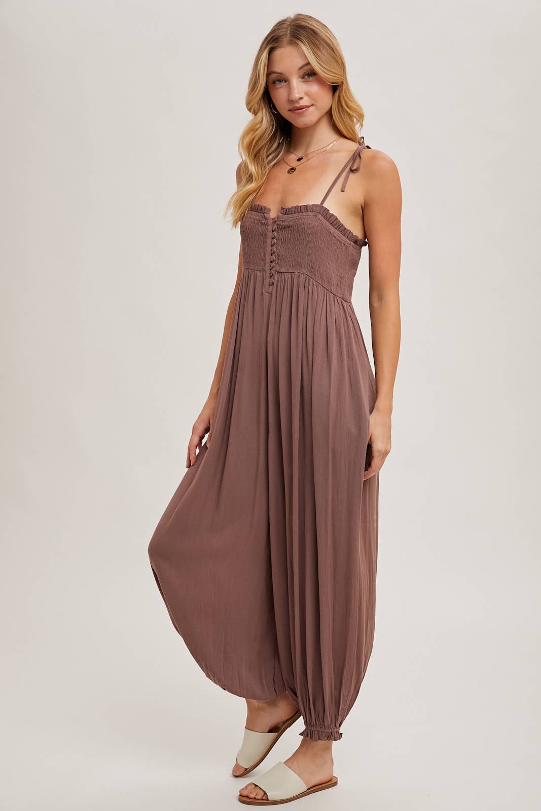 Linen Love Harem Jumpsuit - Roaming Gypsy Boutique