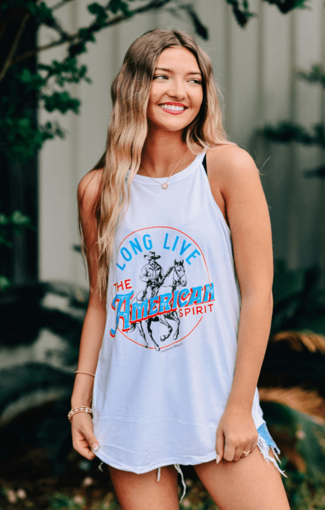 Long Live The American Spirit Tank - Roaming Gypsy Boutique