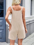 Lovelet Knotted Wide Strap Scoop Neck Overalls - Roaming Gypsy Boutique