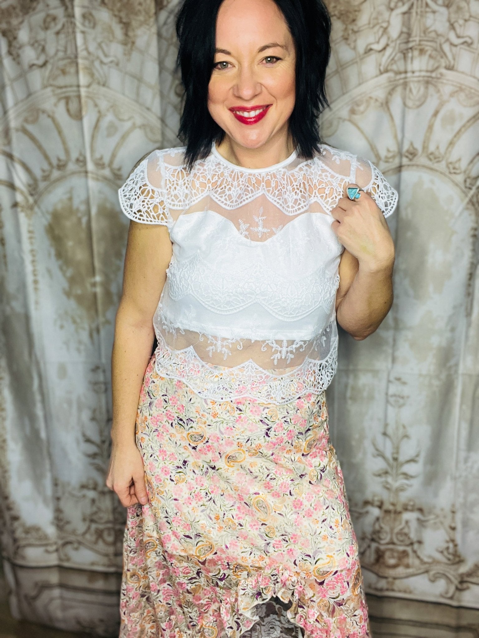 Lucky in Lace Top - Roaming Gypsy Boutique