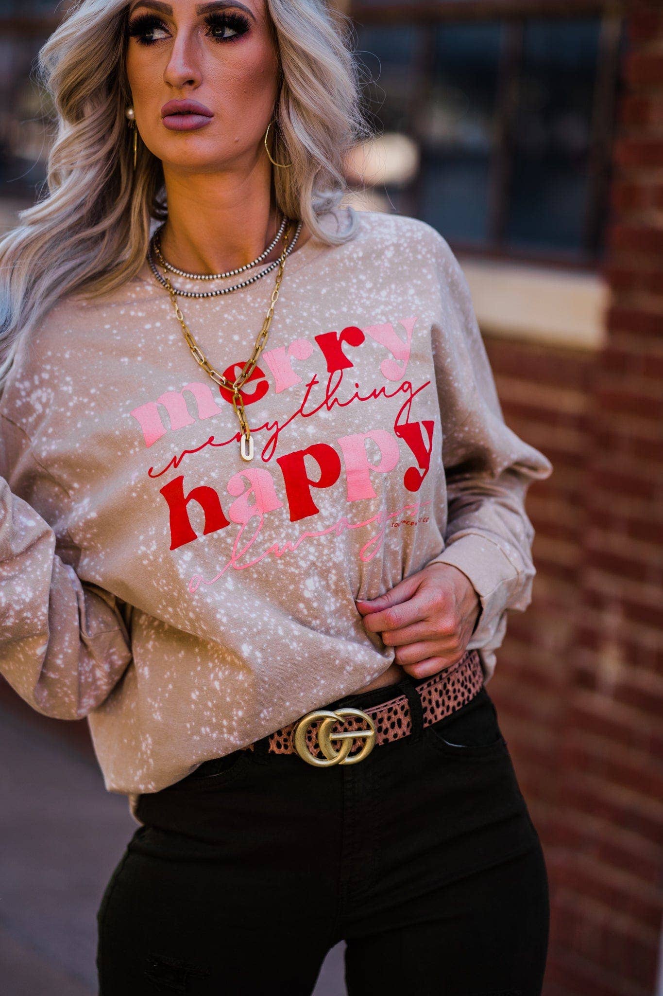 Merry Bliss Longsleeve Tee - Roaming Gypsy Boutique