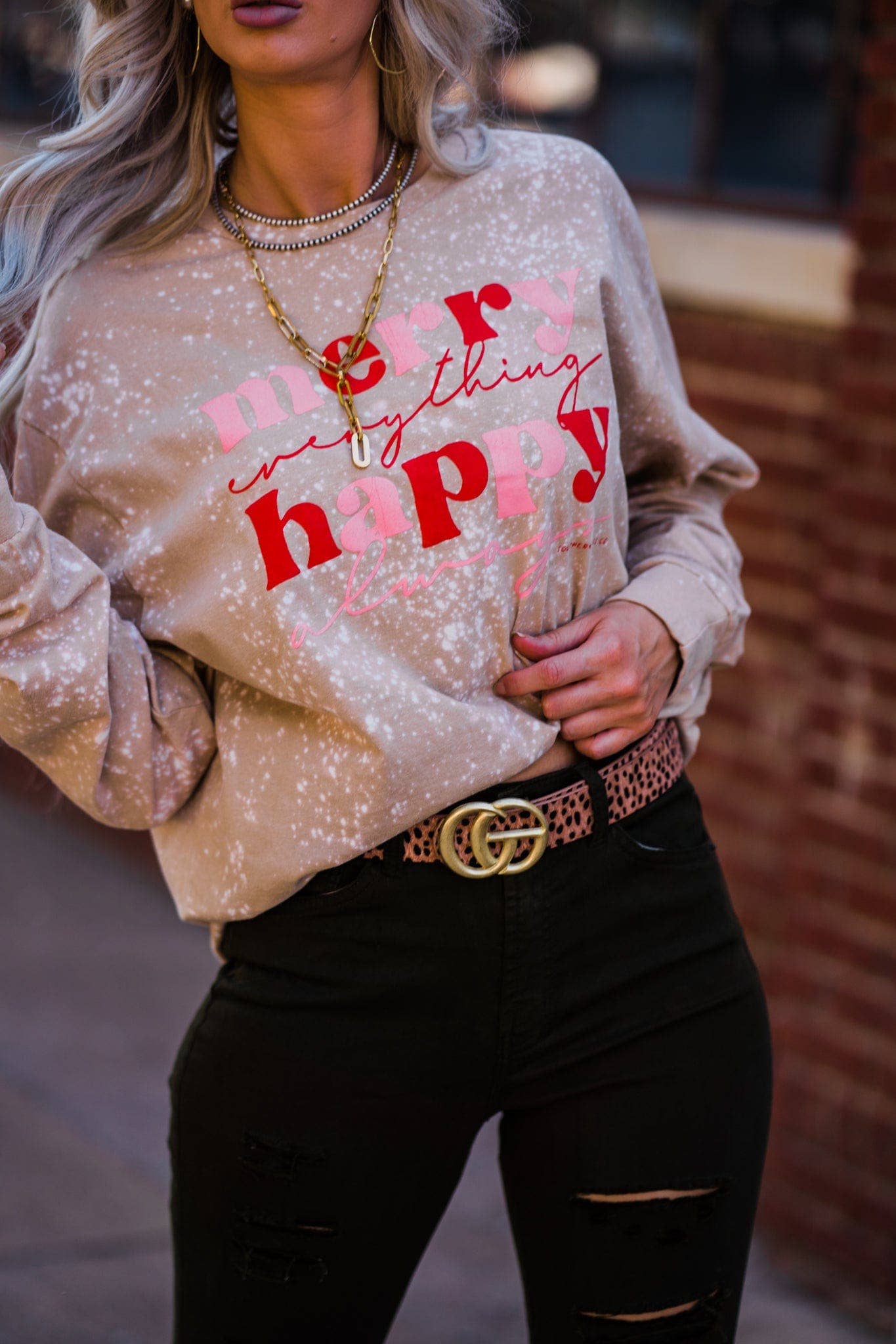 Merry Bliss Longsleeve Tee - Roaming Gypsy Boutique