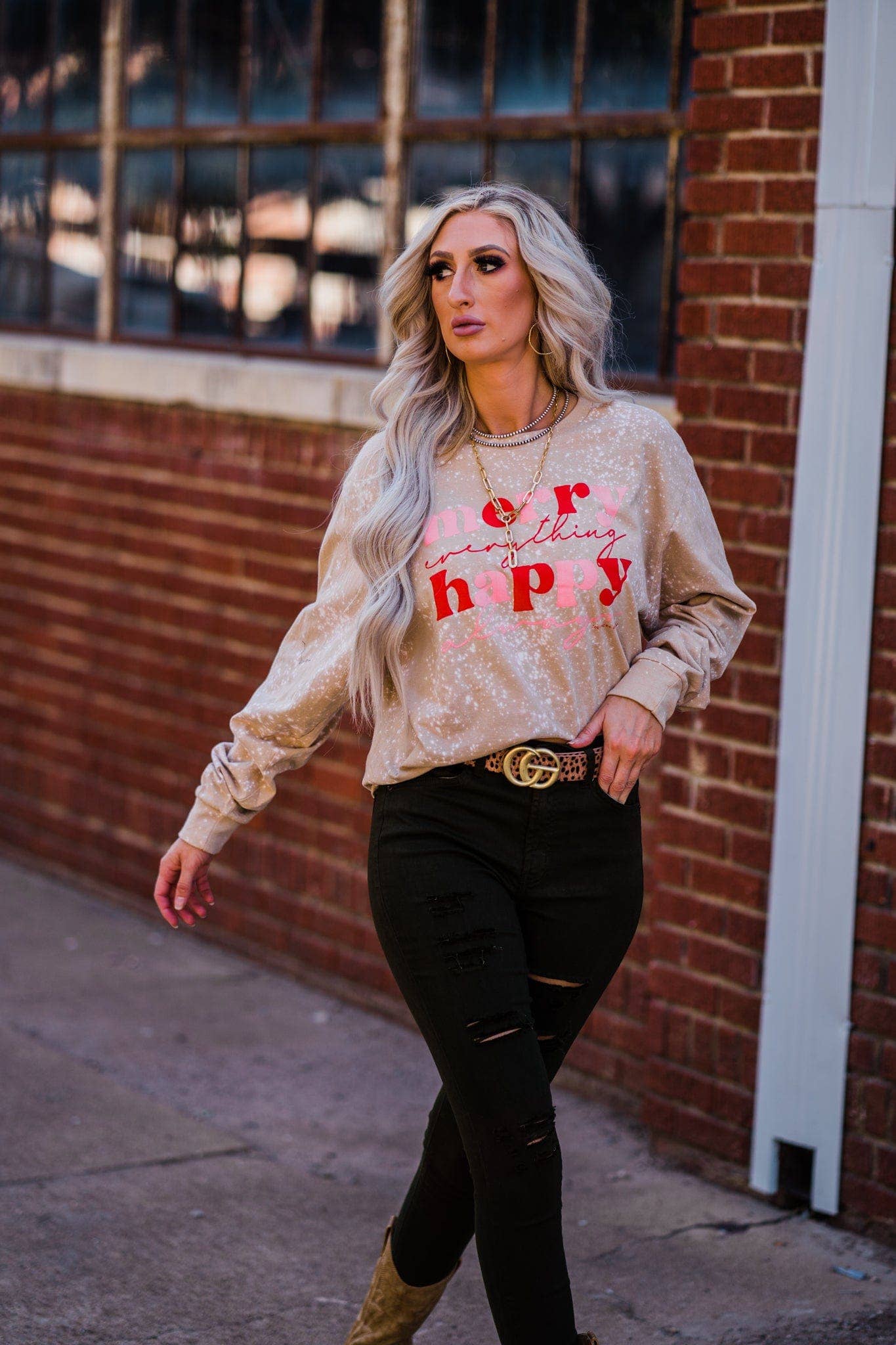 Merry Bliss Longsleeve Tee - Roaming Gypsy Boutique