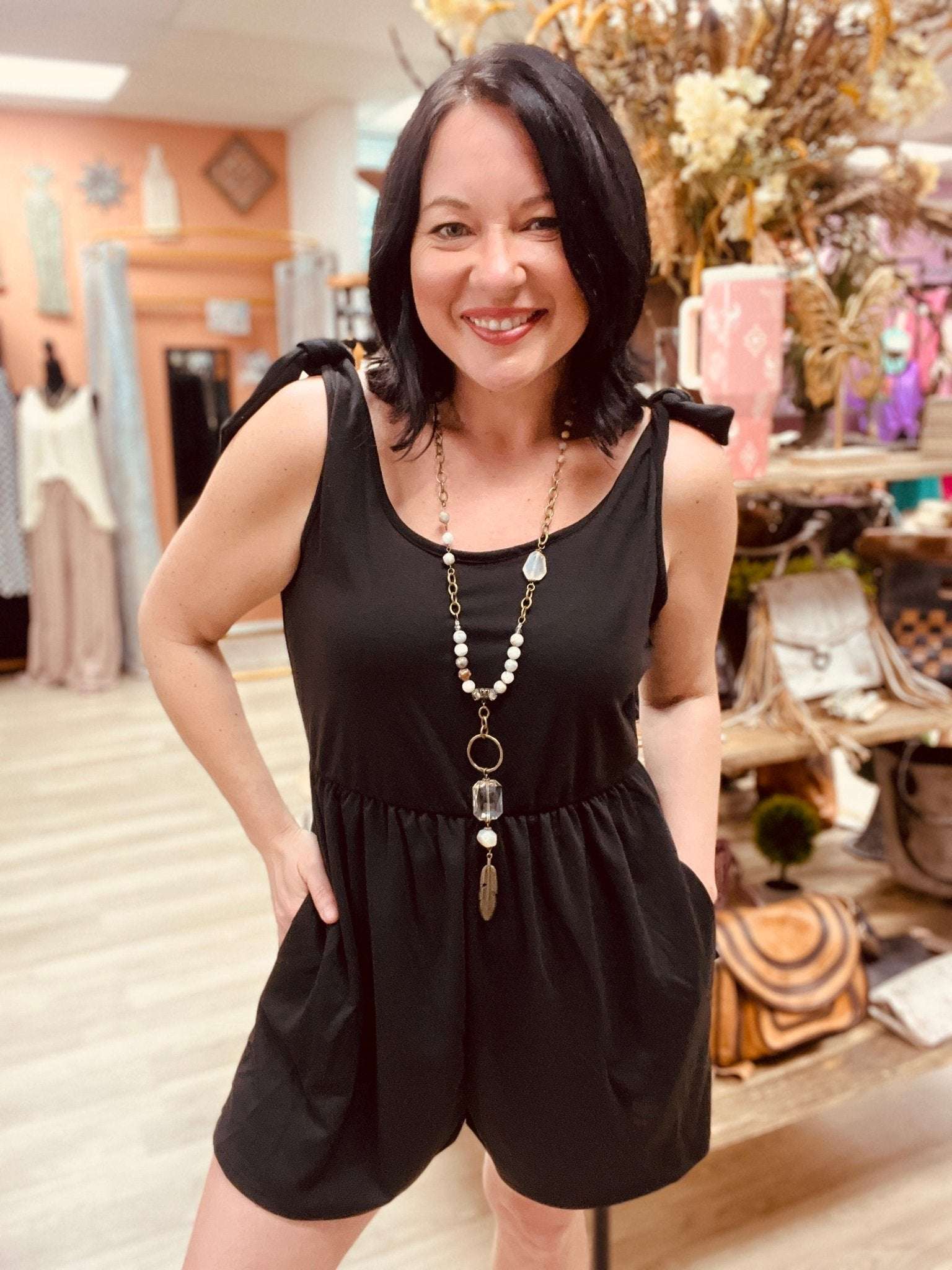Midnight Turnpike Romper - Roaming Gypsy Boutique