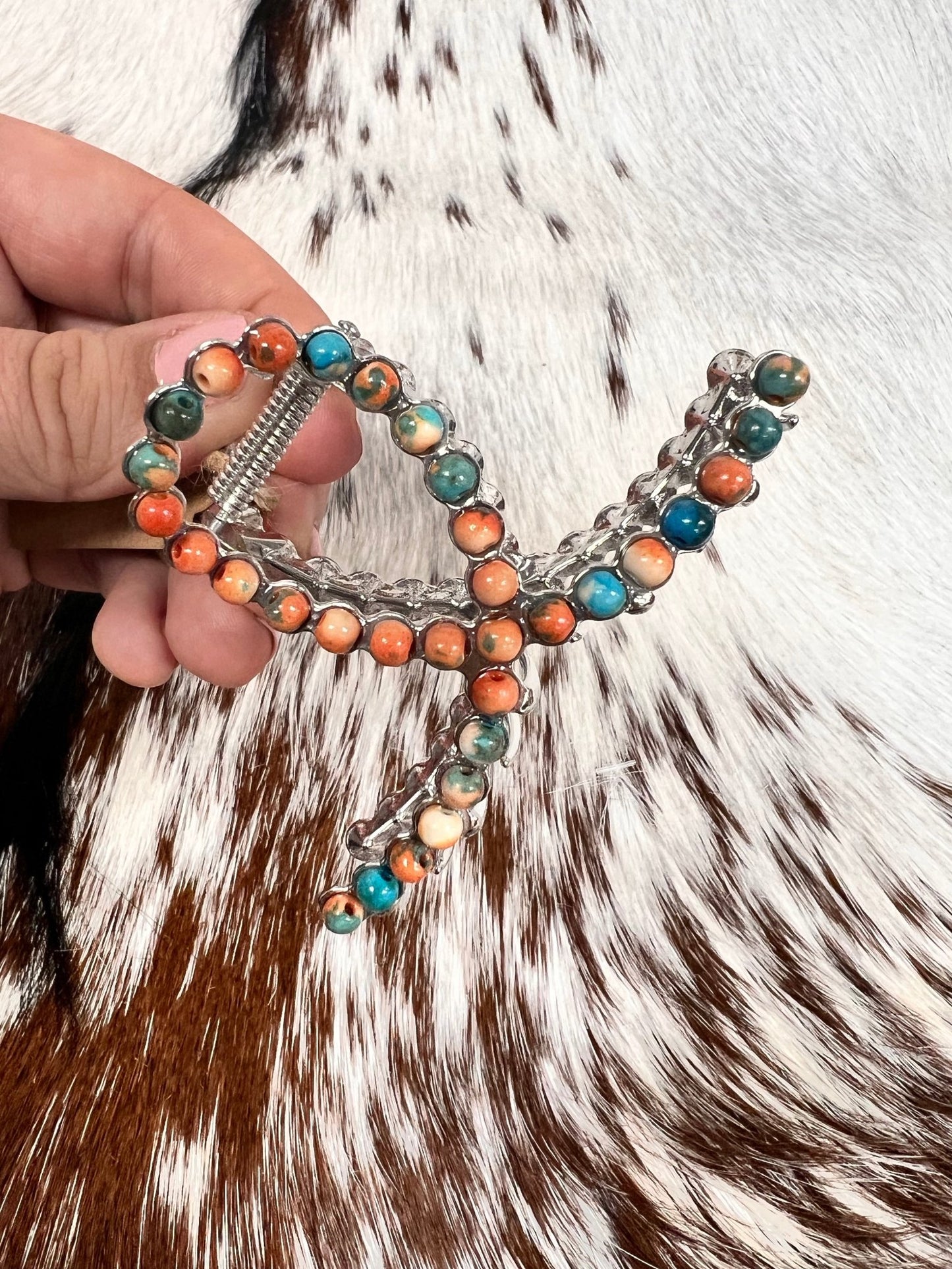 Mini Rockin Navajo Pearl Hair Clip - Roaming Gypsy Boutique