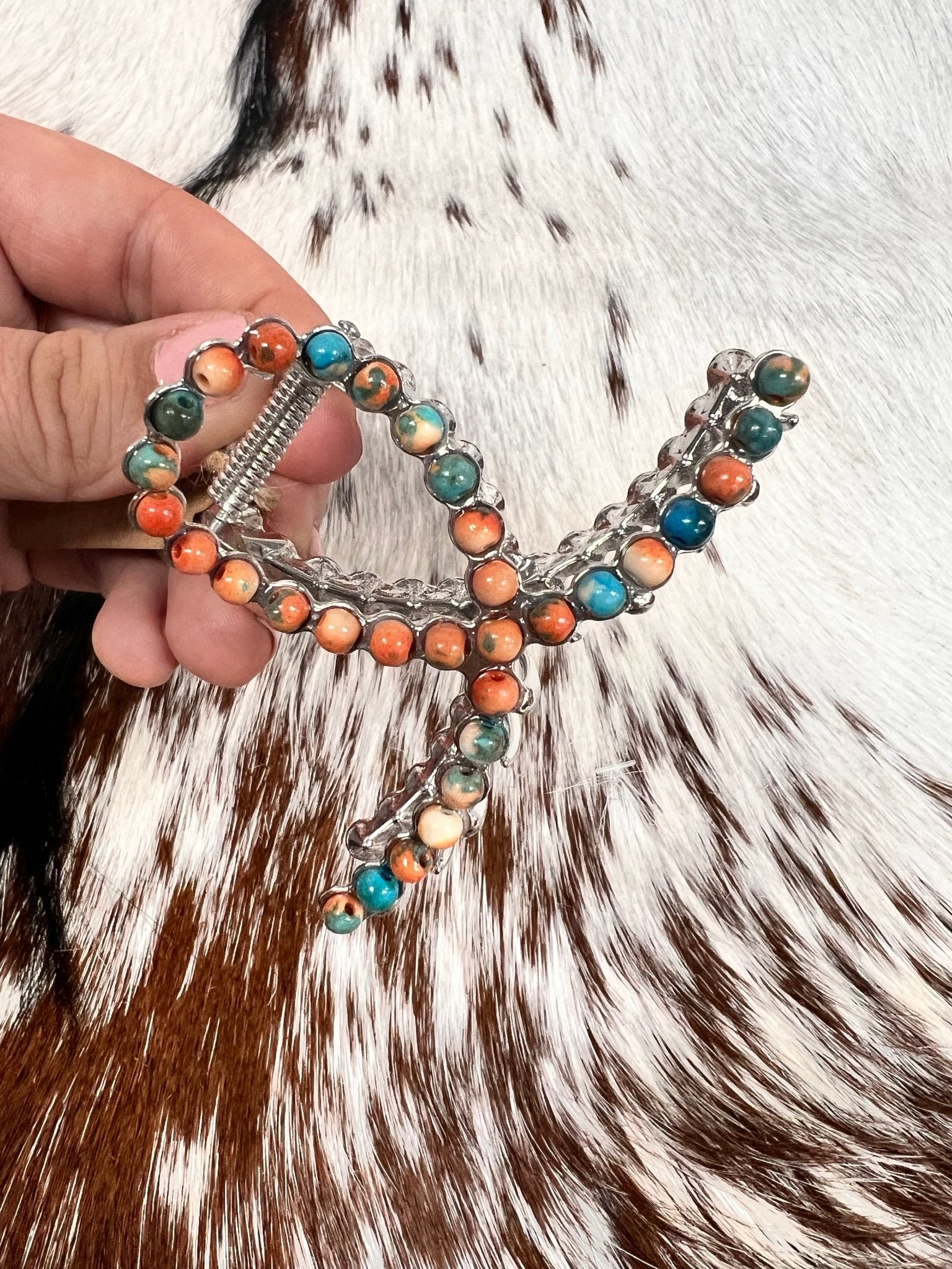Mini Rockin Navajo Pearl Hair Clip - Roaming Gypsy Boutique