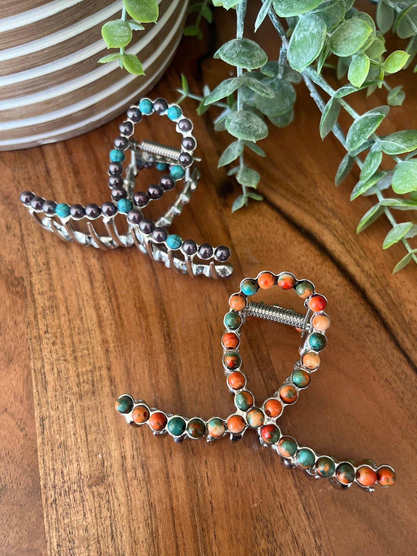 Mini Rockin Navajo Pearl Hair Clip - Roaming Gypsy Boutique