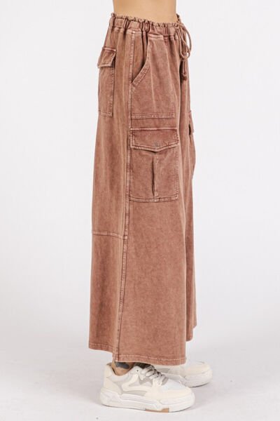 Mittoshop French Terry Cargo Wide Leg Pants - Roaming Gypsy Boutique
