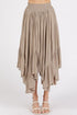 Mittoshop Handkerchief Hem Elastic Waist Pocket Midi Skirt - Roaming Gypsy Boutique