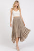 Mittoshop Handkerchief Hem Elastic Waist Pocket Midi Skirt - Roaming Gypsy Boutique