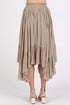 Mittoshop Handkerchief Hem Elastic Waist Pocket Midi Skirt - Roaming Gypsy Boutique