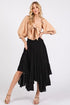 Mittoshop Handkerchief Hem Elastic Waist Pocket Midi Skirt - Roaming Gypsy Boutique