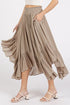 Mittoshop Handkerchief Hem Elastic Waist Pocket Midi Skirt - Roaming Gypsy Boutique