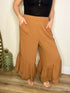Mittoshop Lace Ruffle Asymmetric Hem Wide Leg Pants - Roaming Gypsy Boutique