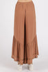 Mittoshop Lace Ruffle Asymmetric Hem Wide Leg Pants - Roaming Gypsy Boutique