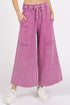 Mittoshop Mineral Wash Seam French Terry Wide Leg Pants - Roaming Gypsy Boutique