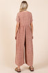 Mittoshop Mineral Wash Short Sleeve Flowy Wide Leg Jumpsuit - Roaming Gypsy Boutique