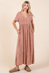 Mittoshop Mineral Wash Short Sleeve Flowy Wide Leg Jumpsuit - Roaming Gypsy Boutique